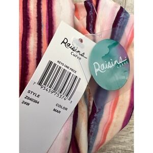 Raisins Curve Women's 24W Keys One Piece‎ Striped Swimsuit MAR Multicolor